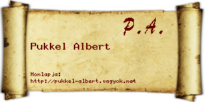Pukkel Albert névjegykártya